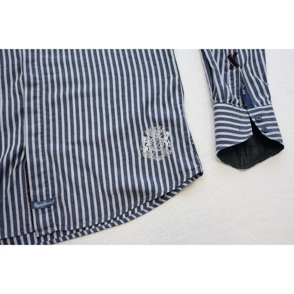 English Laundry Dress Shirt Striped Snap Cuff Long Sleeve Mens Size XL - Picture 9 of 15